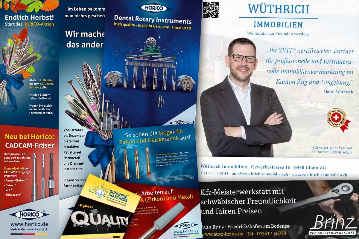 Print-Anzeigen + Werbeanzeigen der Werbeagentur und Kreativagentur für die Kantone Appenzell AI + AR